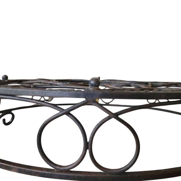 Southern Living at Home Jamestown Round Wrought Iron Tray Footed Handles - Picture 7 of 10